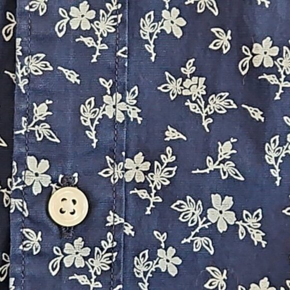 J. Crew Long Sleeve Button-Down Shirt Men's Large Blue Floral Classic Stretch - Picture 2 of 14